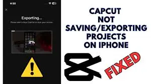 capcut exporting issues on iphone